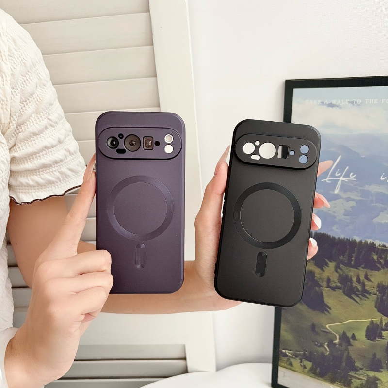 Google Pixel 9 - Luxe effenkleurige frosted zachte TPU hoes